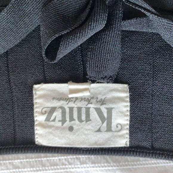 KNITZ FOR LOVE & LEMONS BLACK RIBBED KNIT LACE UP DRESS - XS - Picture 6 of 9